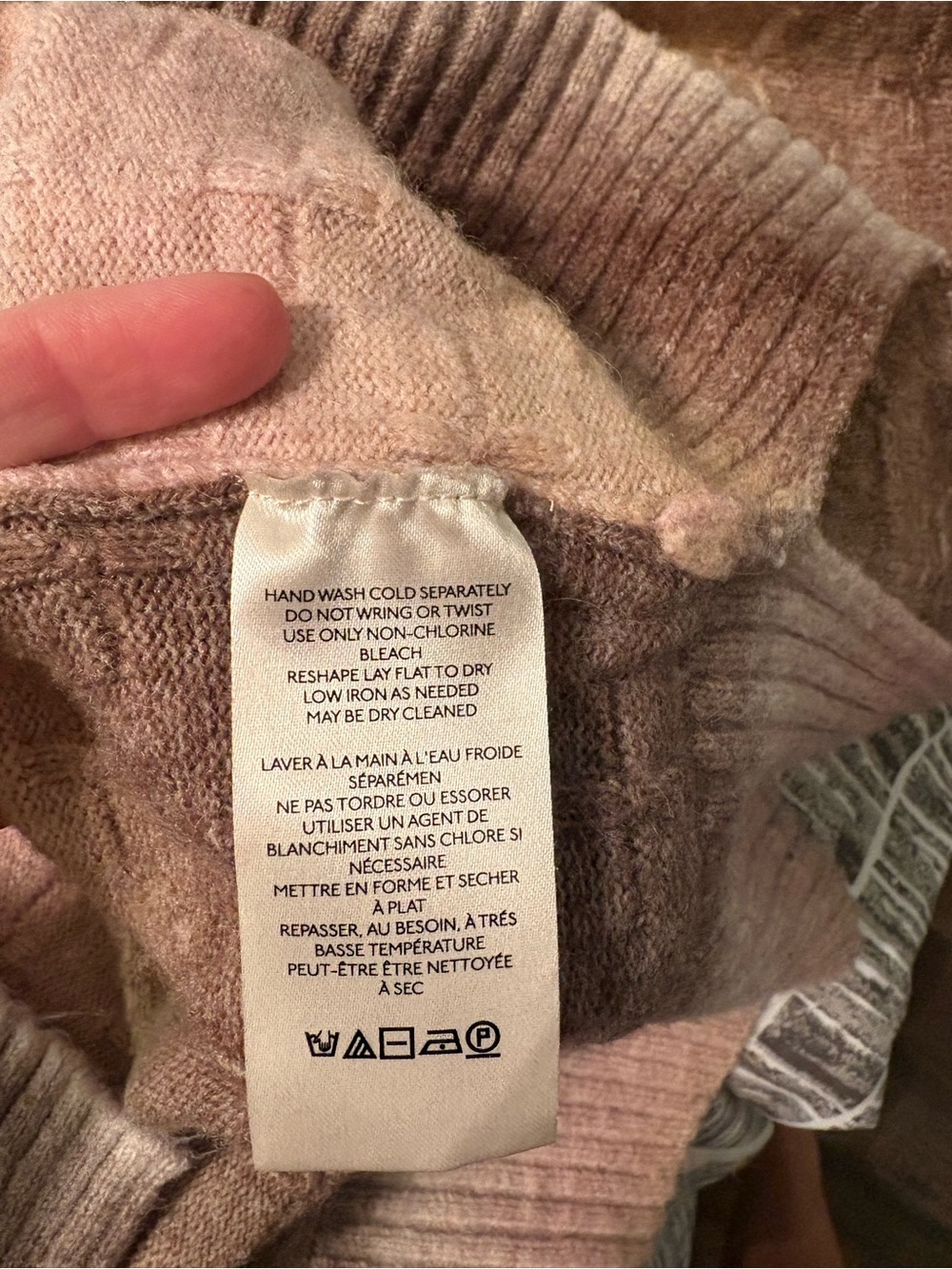 Pilcro at Anthropologie cropped mock neck pastel pink multicolor sweater size L - Picture 4 of 5